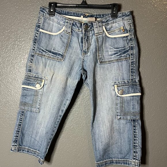 Infusion Women's Denim Capri Cargo Pants - Size 31